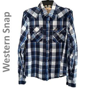 HOLLISTER Snap Front Western Plaid Shirt